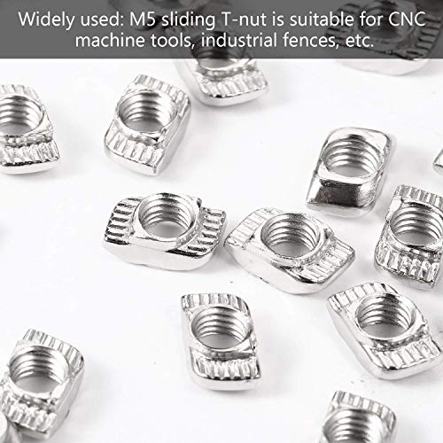 150 Pieces 2020 Series T Nuts T-Slot Nut Hammer Head Fastener -Plated Carbon Steel Sliding T Nuts For Aluminum Profile (M5) #TOP4
