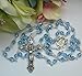DivinejewelsbyBarb Handmade Unbreakable Catholic Rosary Aquamarine Austrian Crystal March Birthstone Gift