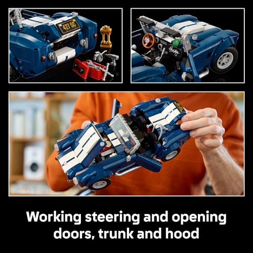 Image of LEGO Icons Shelby Cobra 427 S /C Car Building Set for Adults - Bedroom, Office, or Book Shelf Decor for Sports Car Fans, Ages 18+ - Gift Idea for Birthdays - 10357