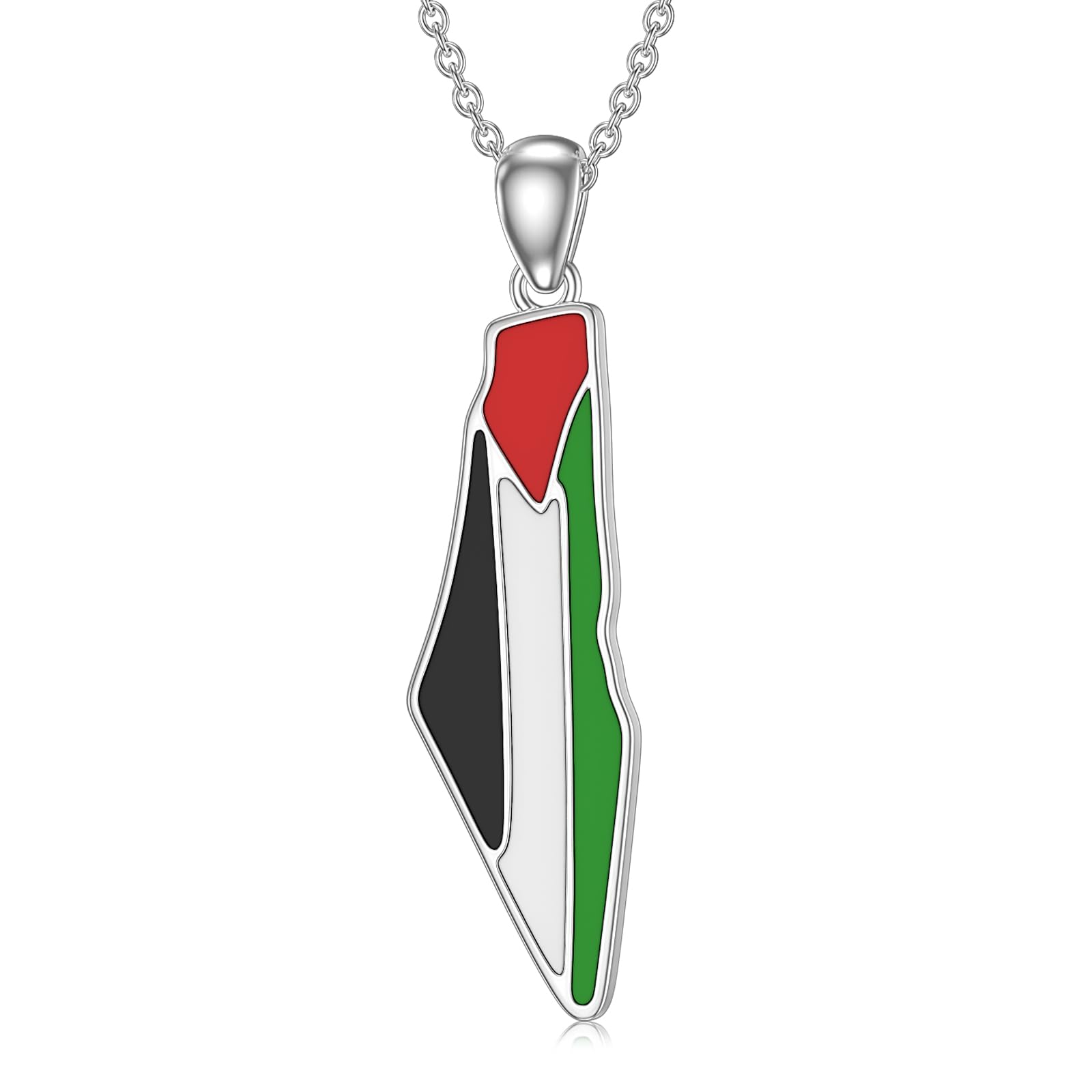 StoryEtain Palestina, orecchini con bandiera della Palestina, in argento Sterling 925, orecchini Palestina, idea regalo per donne e ragazze, 8 mm, Argento sterling