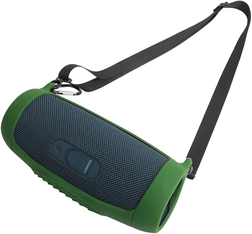 Miniatura 9 de Funda de silicona para altavoz Bluetooth J.BL Charge 5, funda protectora de viaje portátil con correa para el hombro y mosquetón (negro)