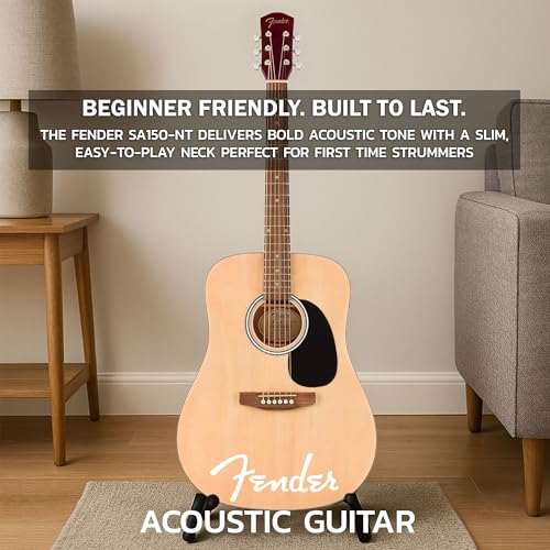 image for Fender Dreadnought Acoustic Guitar - Natural Bundle with Gig Bag, Tune