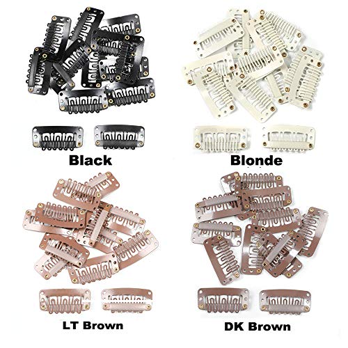 50Pcs Wig Clips 32Mm Snap Clips For Hair Extensions I Shape Hair Clips Tools 6 Teeth Black Color Hair Extension Clips 30 Assorted Sewing Needles And 2 Rolls Thread (Black) #TOP3
