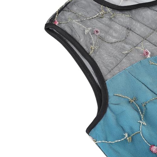 Image of Tulle Embroidery Floral Dress for Women Sleeveless Mesh Flower Embroidered Tulle Prom Dress Summer Wedding Tea Party Dress