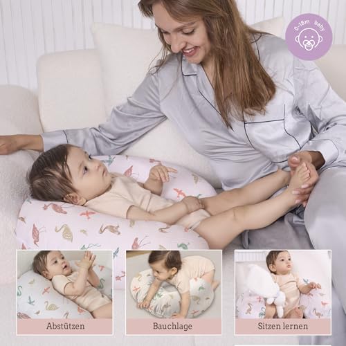 Coussin d'allaitement déhoussable oiseau Little Grape Land lavable