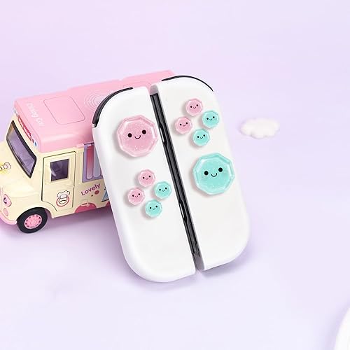 Miniatura 2 de PERFECTSIGHT Juego de almohadillas de silicona para pulgares ABXY, con diseño de botón en D compatibles con Nintendo SwitchOLED, monstruo