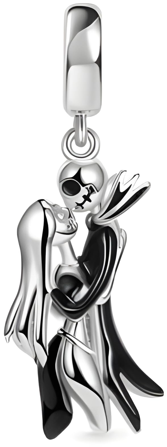 Breloque Jack et Sally de Monsieur Jack et Sally en argent sterling 925 compatible avec les breloques Pandora et beaucoup d'autres bracelets à breloques britanniques