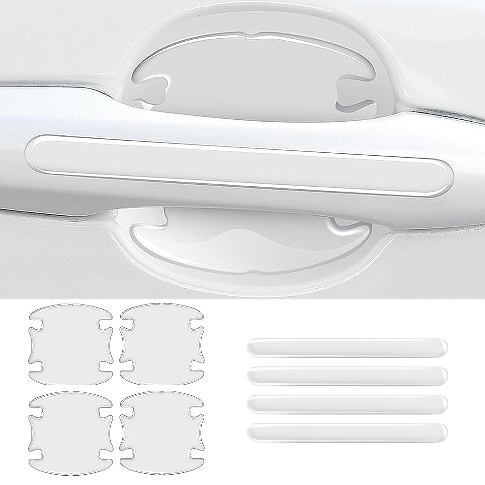 Tryagat Normal 8 Pcs Car Door Handle Stickers Paint Protection Film For Alfa Romeo Spider Giulia Giulietta Sportiva Mito, Door Handle Cup Protector Film Car Door Handle Scratch Guards