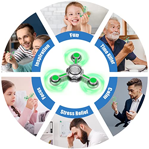 Image of Fidget Spinner Toy for Kids Adults Metal Figette, Stocking Stuffers Gifts for Teen Boys, Silent Cool Gadgets Quiet Office Finger Roller Desk Toy Anxiety Stress Relief Tools Calm Down ADHD Autism
