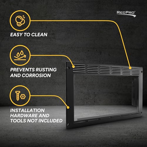 Image of RecPro RV Microwave Trim Kit, Black, Fits 1.0 Cu. Ft. Microwave
