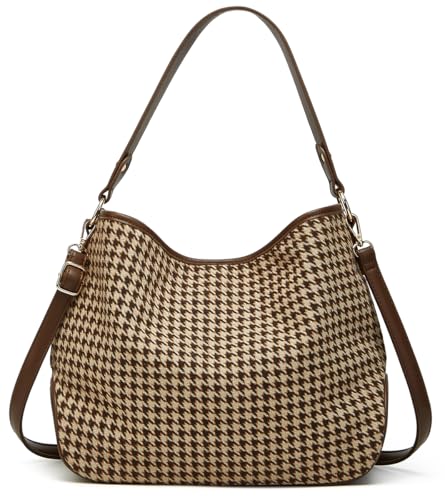 Bolso cruzado tejido para mujer, estilo cuadros, casual y grande, para trabajo o uso diario miniatura 3