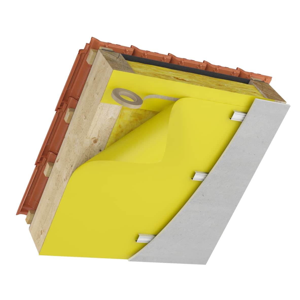 Pellicola Tetto Impermeabile Pellicola Barriera Vapore Da 200 Micron - Per Tetti, Pareti E Pavimenti, Blu O Gialla, Certificata CE Barriera Vapore CE Certificata - Foto 3