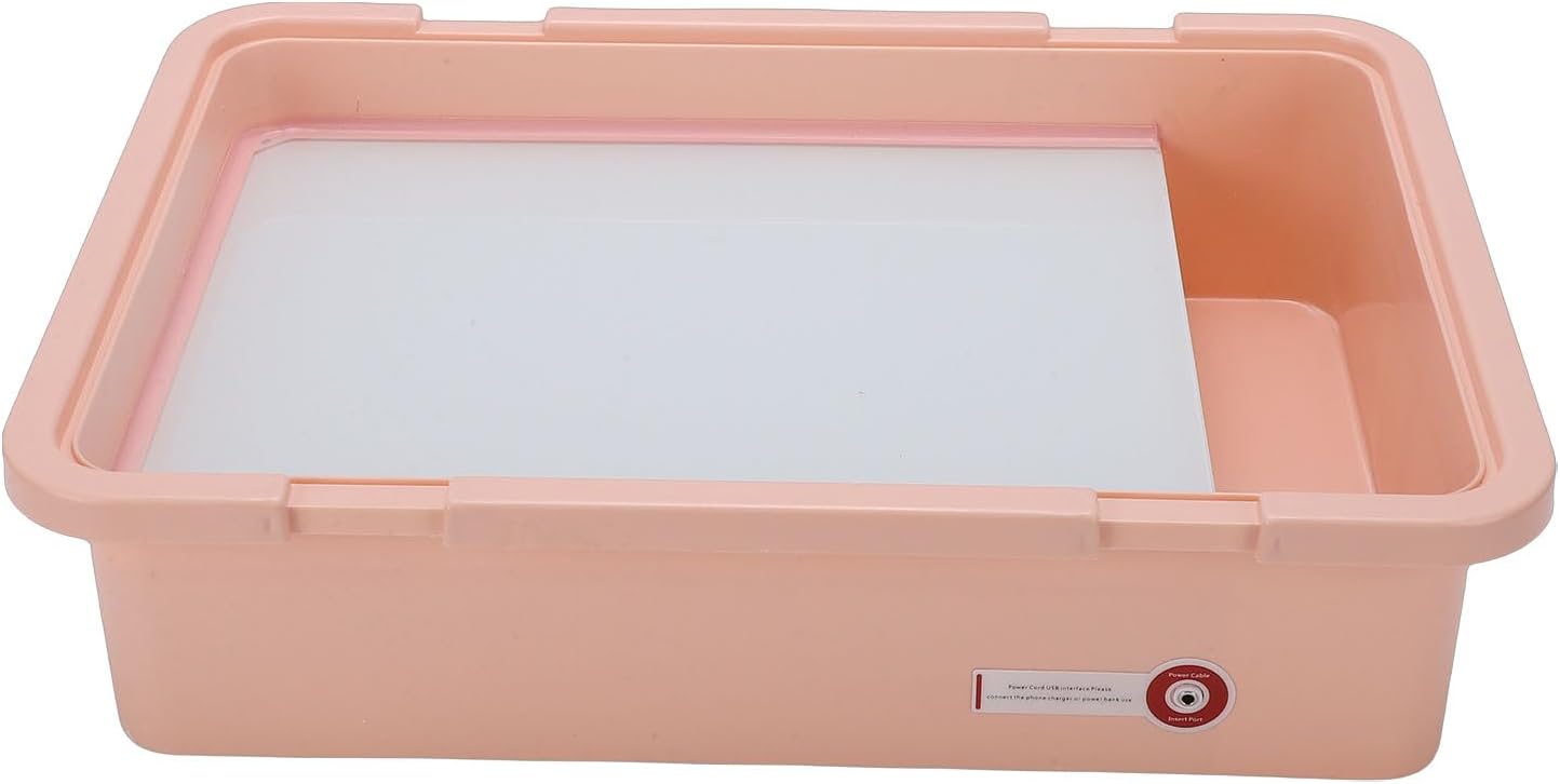 Yobadam Adjustable Brightness LED Light Box, 10 Levels 3 Color Temperatures Light Table, Multifunctional Box for Sand Art, Tracing & Crafting, Portable for Kids & Artists
