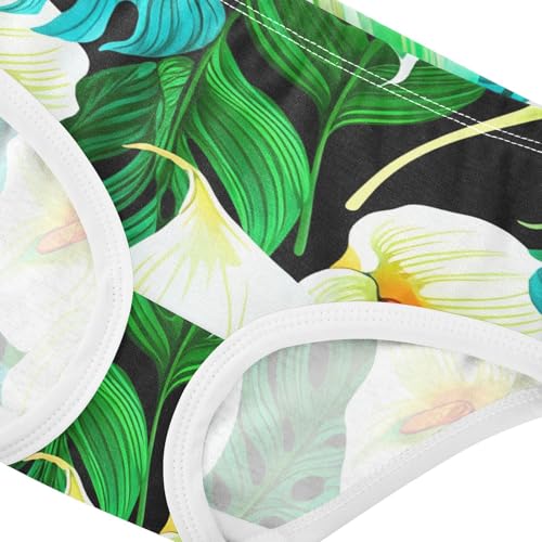 Toddler Underwear Custom 2t Cotton Panties for Girl Print Underpants Briefs Floral White Calla Lilies Green Palm4