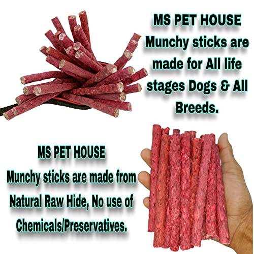 Image of Dog Chew Sticks Munchy Stick Mix Flavours 450g. Dogs Snacks, Treats (225 Chicken and 225 Mutton Pack of 1),All Life Stages