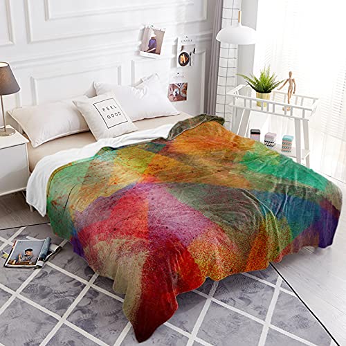 Sun-Shine Luxury Adult Throw Blanket Warm Colorful Paint Texture Print Soft Toned With Concept Image Multicolor Super Soft Blanket 40X50Inches #TOP3