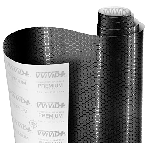 VViViD+ Honeycomb Matte Black Medium Pattern Car Wrap Vinyl (1ft x 5ft) by VViViD - Used condition - US$8.37