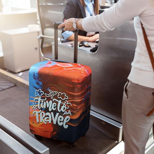 Image of Explore Land Travel Luggage Cover Air Approve Suitcase Protector Fits 18-32 Inches Case, Time to Travel, L