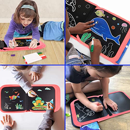 Ccinnoe Erasable Doodle Book For Kids-Toddlers Activity Toys Reusable Drawing Pads With 12 Watercolor Pens, Preschool Travel Art Toy, Road Trip Car Game Writing Painting Set… (Unicorn.pink) #TOP5