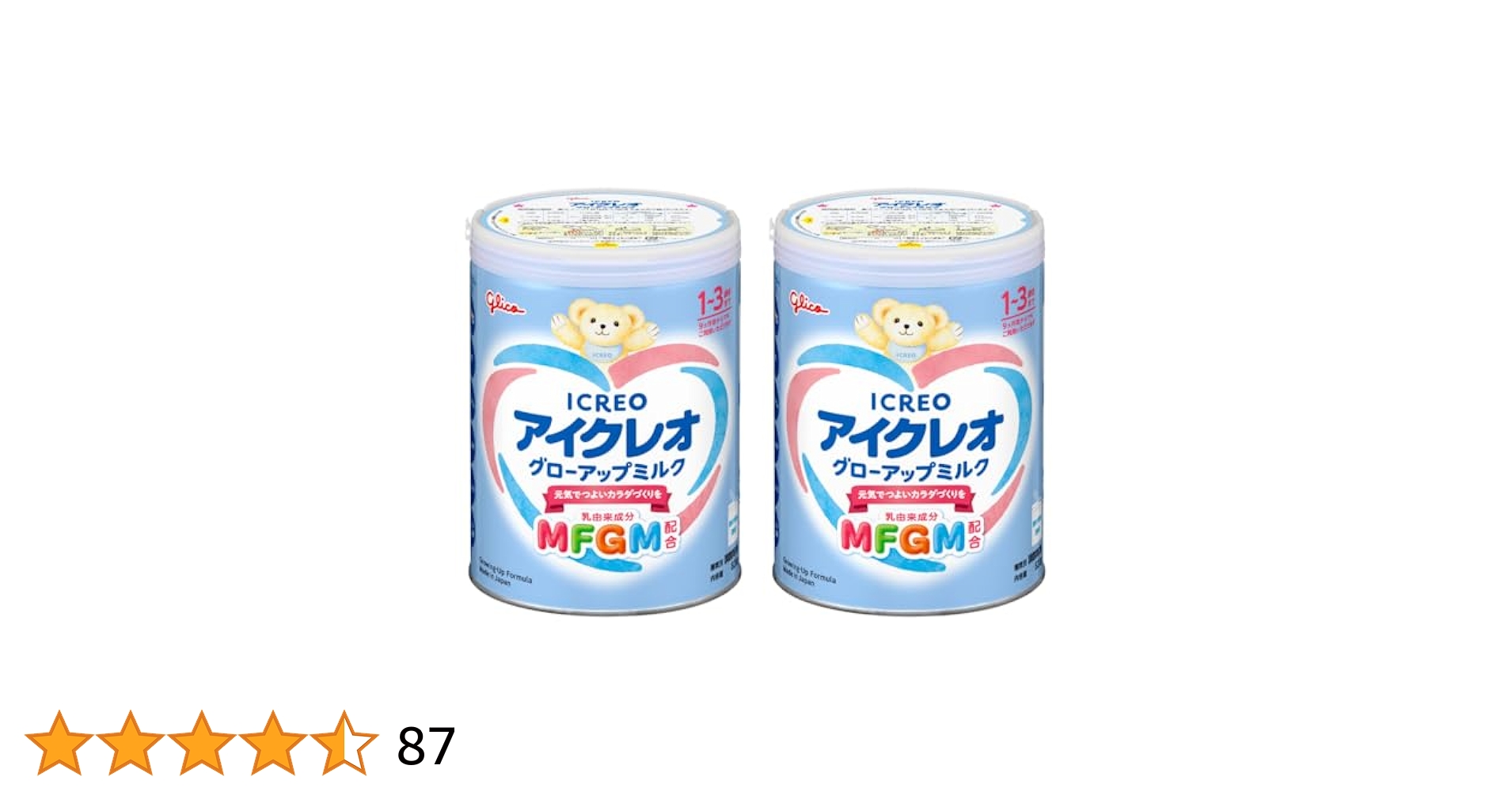 新品未開封　グリコ アイクレオ グローアップミルク 2缶パック　4缶セット Amazon.co.jp: アイクレオ グローアップミルク 820g×2缶 江崎