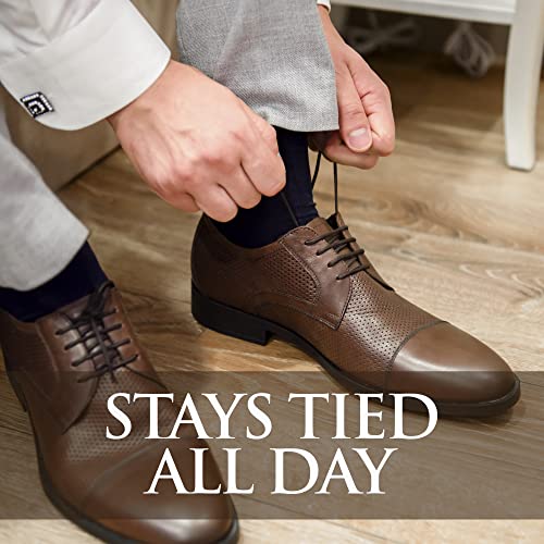miscly shoe laces for dress shoes - round oxford shoelaces for men - multiple lengths and colors available