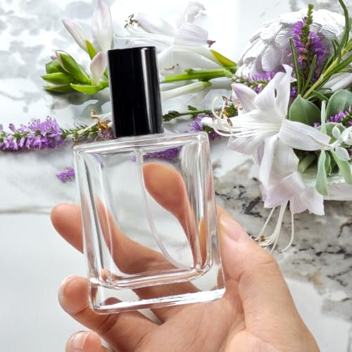 50ml/1.7 Oz Glass Spray Bottle Perfume Atomizer,Travel Refillable Perfume Bottles Empty Classic Spray Bottle 2Pack (Black, 50ml)2