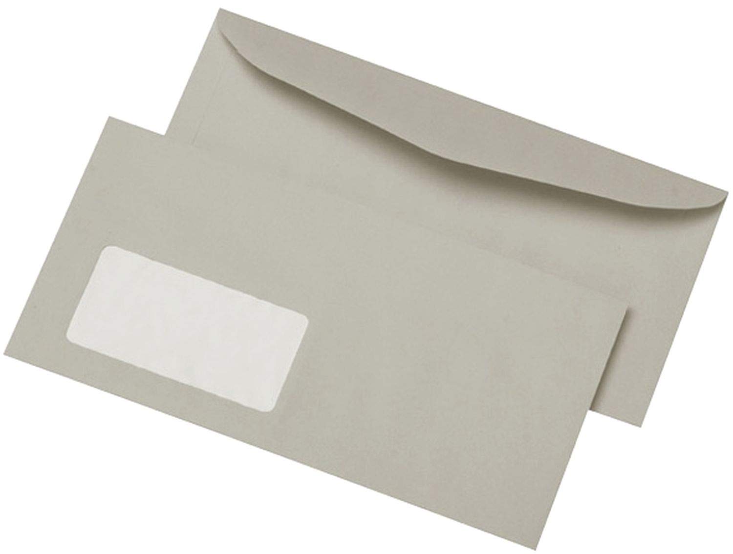 Kuvertierhülle, mit Fenster, gummiert, C6/5, 229 x 114 mm, 75 g/m², Recycling, grau (1.000 Stück), Sie erhalten 1 Karton á 1000 Stück