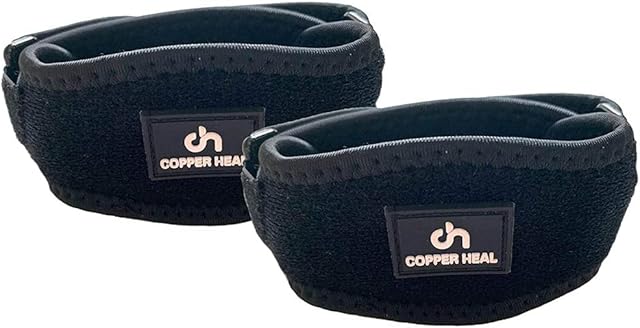 COPPER HEAL Elbow Brace (PAR) - Suporte AJUSTÁVEL & Recuperação Médica de Cotovelo de Tenista ou Epicondilite Lateral Mangas de braço de nervo masculino tennis , de treino softball e beach tennis