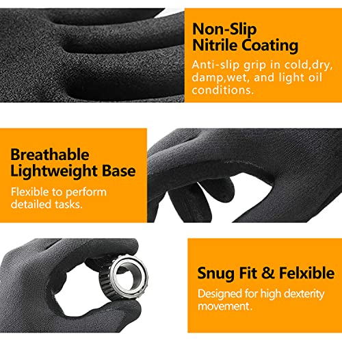 Safety Work Gloves MicroFoam Nitrile Coated-3/6/12/36 Pairs,Breathable Nylon Working Gloves for Men Women - Image 5