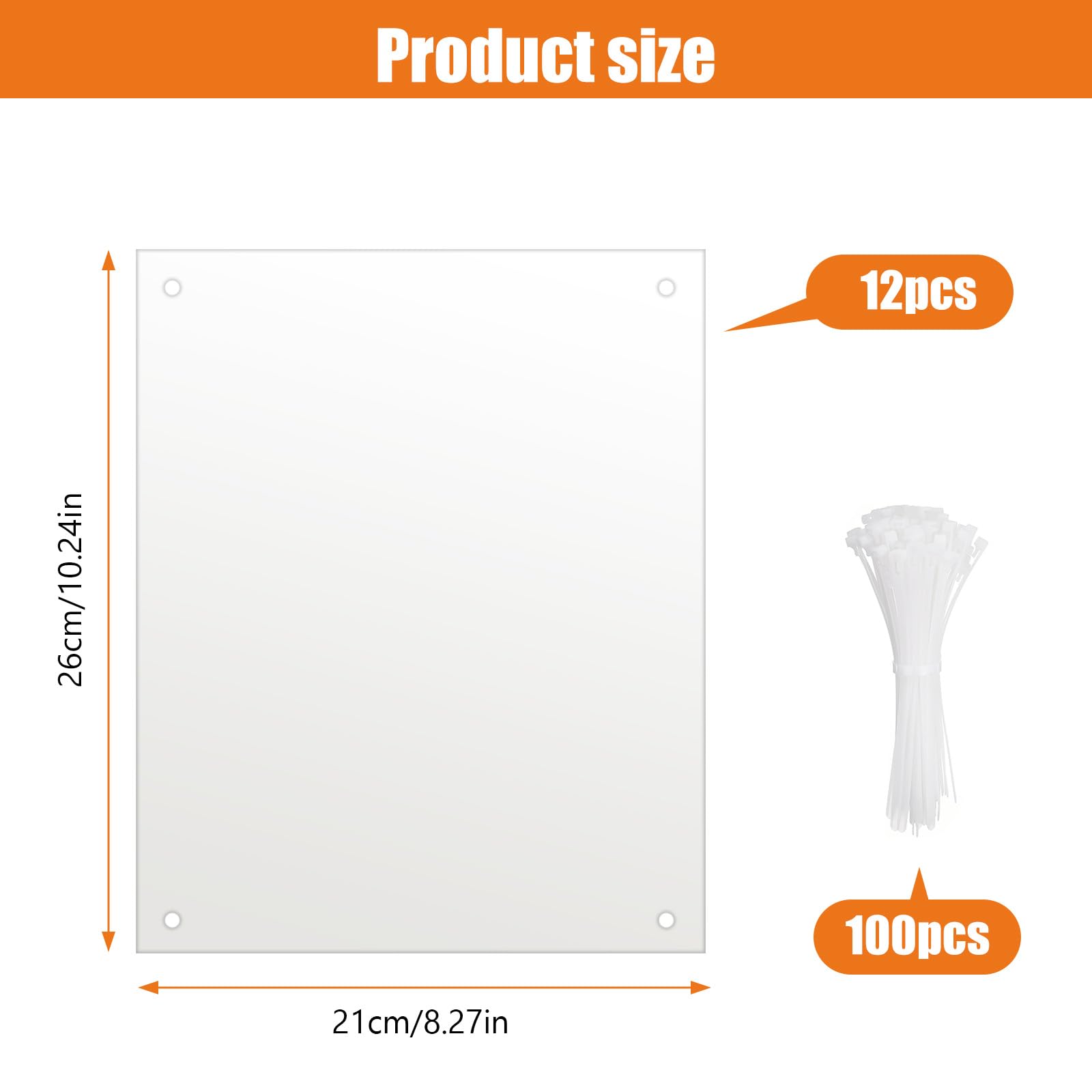 Lot de 12 protections de cage pour animal de compagnie, protection des bords transparents, 25,4 x 21,6 cm
