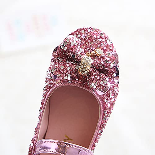 Girls Elegant Shoes Bow Sequins Ankle High Heel Shoes Kids Non Slip Birthday Party Lightweight Sandals4