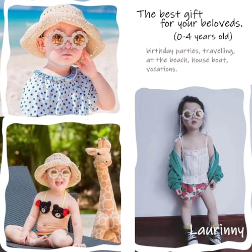 Flexiable Bendable Polarized Flower Baby Sunglasses with Straps for Newborn Infant Girls Boys Age 0-24 Months3