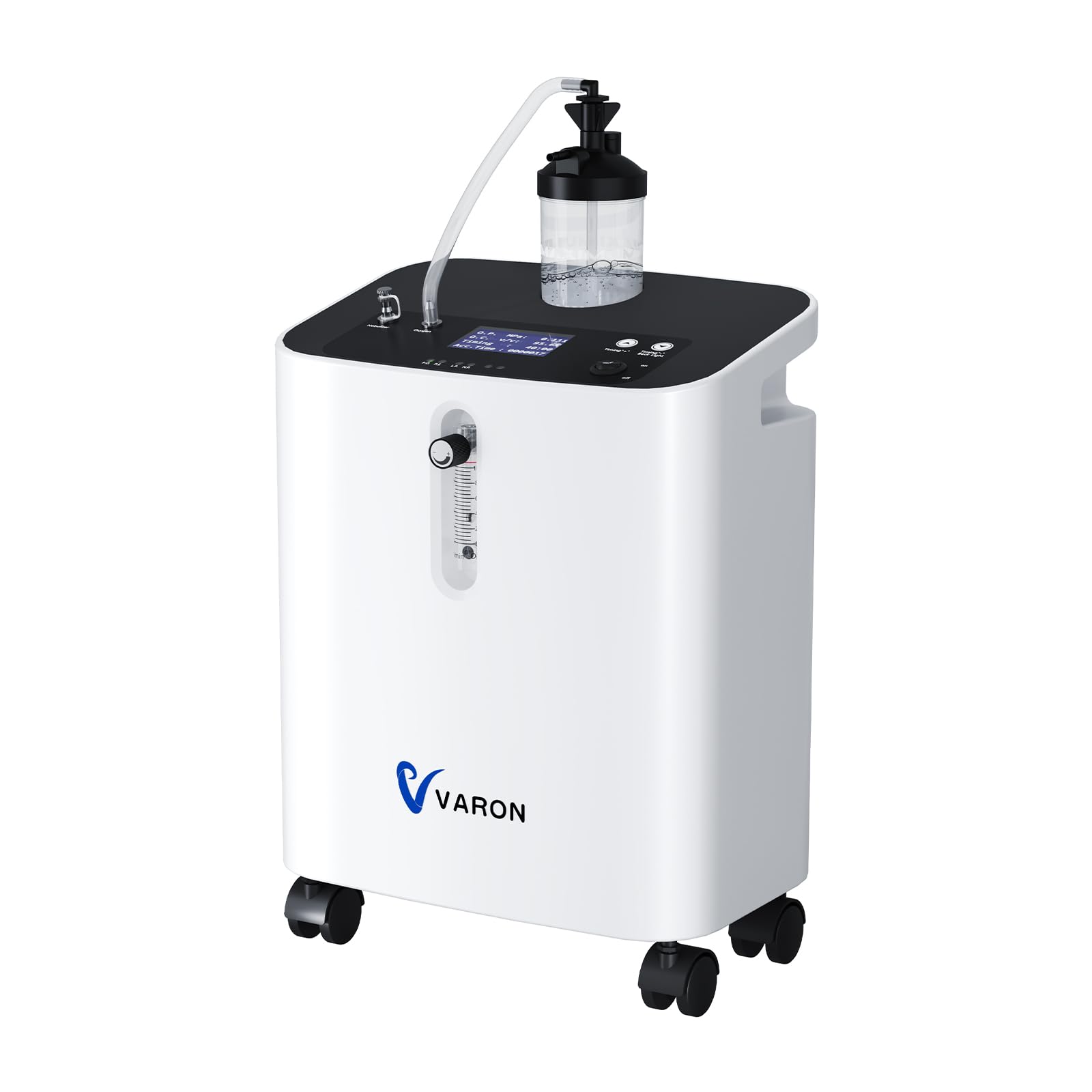 Koncentrator Tlenu 3L 93% Nawilżacz 1-10L/min 40h 12kg | Tlen 3L/min, medyczna czystość 93%, przepływ 1-10L/min, wbudowany nawilżacz, timer 40h, cichy ≤48dB, 12kg.