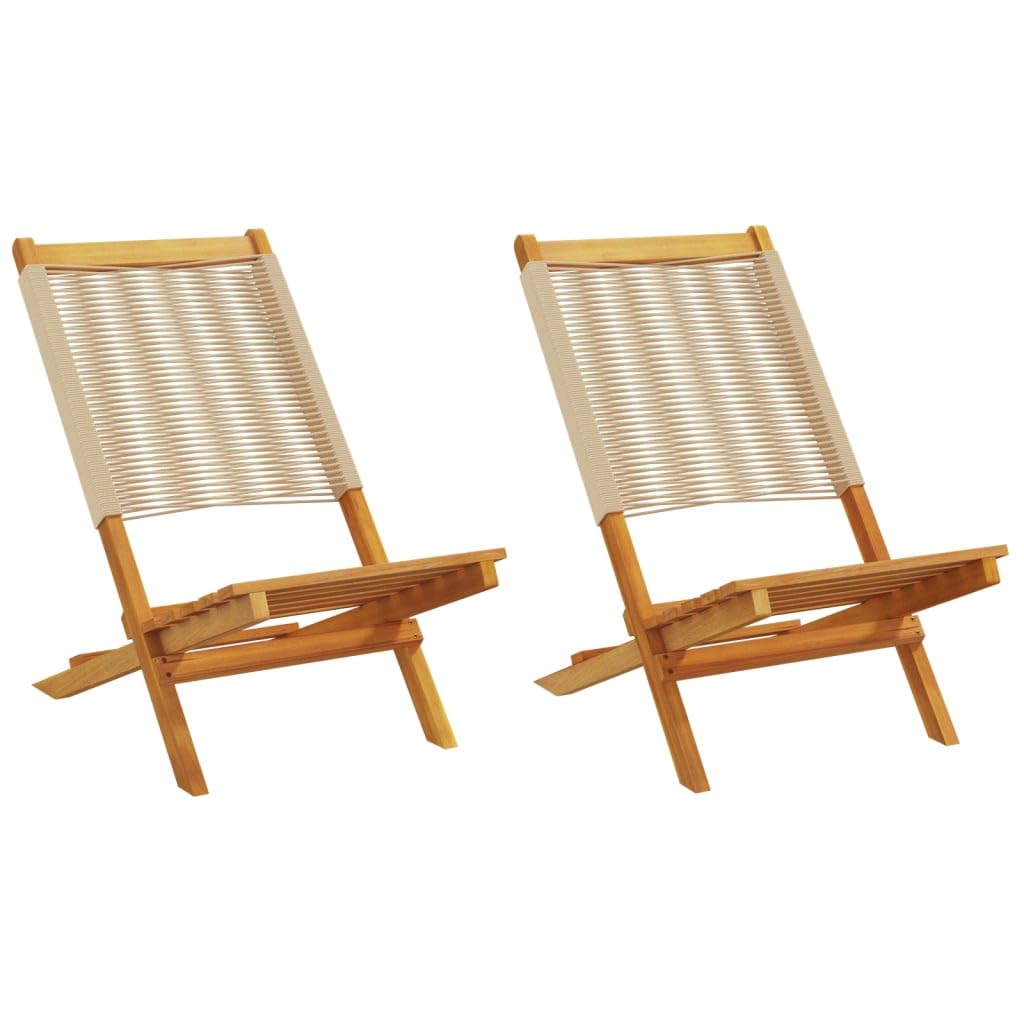 Chaise de jardin en bois d'acacia beige pour sublimer votre balcon et repas en terrasse