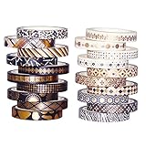 ❤ Washi Tape Foil única en Color Negro y Dorado: washi tape pack clásica en blanco y negro con patrón vintage de lámina dorada, brillo metálico que capta la luz muy bien, el juego de cintas washi NETUME agrega vitalidad a su embalaje artesanal y de regalo.