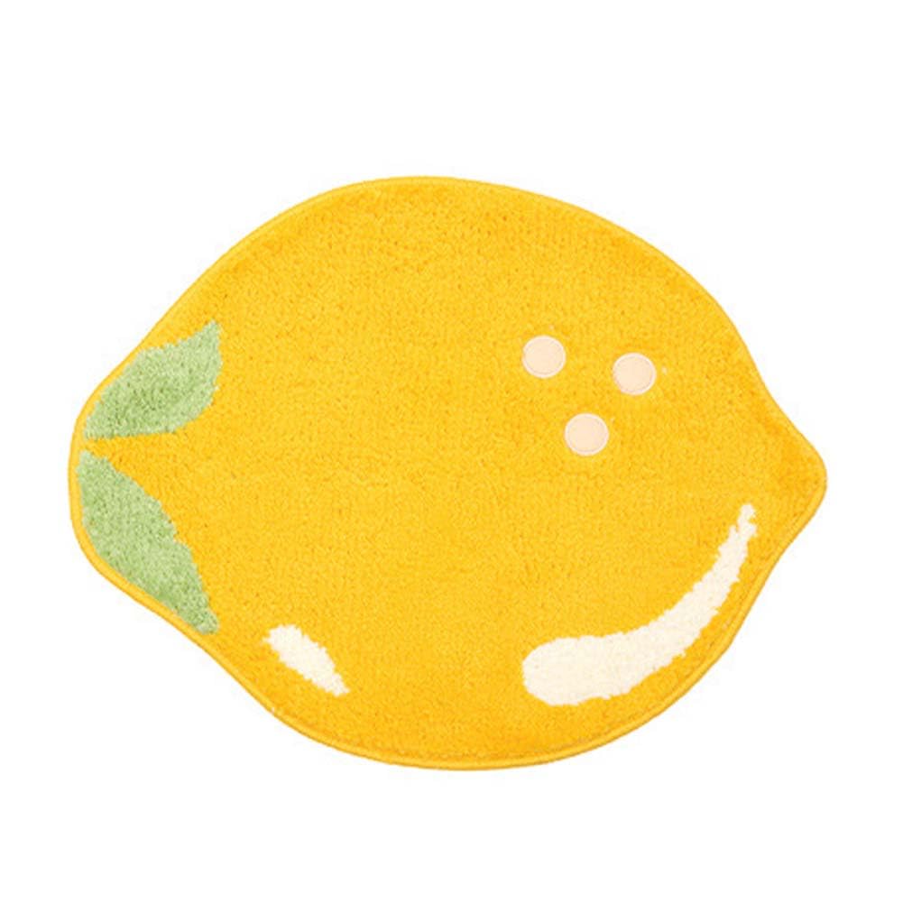 kamuavni Lemon Yellow Bathroom Rug Fruit Rugs for Bathroom, Non Slip Bath Rugs Cute Bedroom Rug Lemon Outdoor Mat Yellow Bath Rugs 23.6 * 19 inch- Lemon