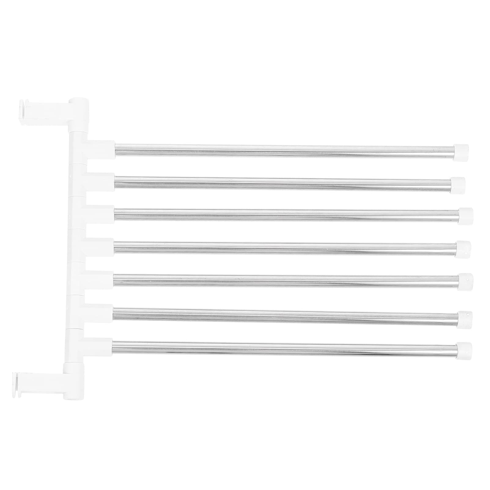 STOBAZA 7 Tiers Bathroom Towel Rack Towel Bar Rotatable 304 Stainless Steel Lavatory Bath Towel Shelf Wall Mount Towel Holder, Punch-Free