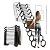 12-Steps Wall-Mounted Attic Ladder, Attic Staircase with Handrail, Maximum Load Capacity 880 lbs, Attic Ladder Pull Down System-Suitable for Attics, Garages, Roofs, Basements (Black)