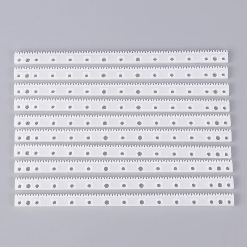 Shaft Pinion 10pcs Plastic Gear Rack 8mm Width 125mm Length Drive Sprocket Transmission Racks Synchronous Wheel Gear Rack DIY Toy Bar Motor Transmission