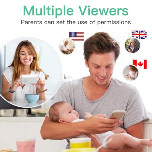 Simyke Smart Video Baby Monitor,2.8Inch Display,1080P Camera,1500Ft Long Range,Wifi On/Off Switch,Night Vision,Feeding Clock,Temperature Detection,2-Way Talk,Free Smart Phone App thumb #8