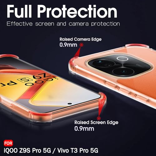 Image of TheGiftKart Crystal Clear Back Cover Case for iQOO Z9s Pro 5G / Vivo T3 Pro 5G | Shock Proof 360 Protection | Hard Clear Back Case for iQOO Z9s Pro 5G / Vivo T3 Pro 5G (PC & TPU, Transparent Bumper)