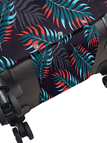 Image of Cortina Leaf Design Travel Suitcase Eco-Friendly Cover | Small | Fits 18-22 Inch Luggage | Polyester-Spandex | 55cm (20 inches) | Luggage Protectors | Anti Scratch /Dust | Pack of 1 | Green