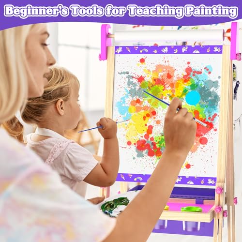 Wooden Art Easel for Kids,Double Sided Adjustable Magnetic Drawing Board - image 5