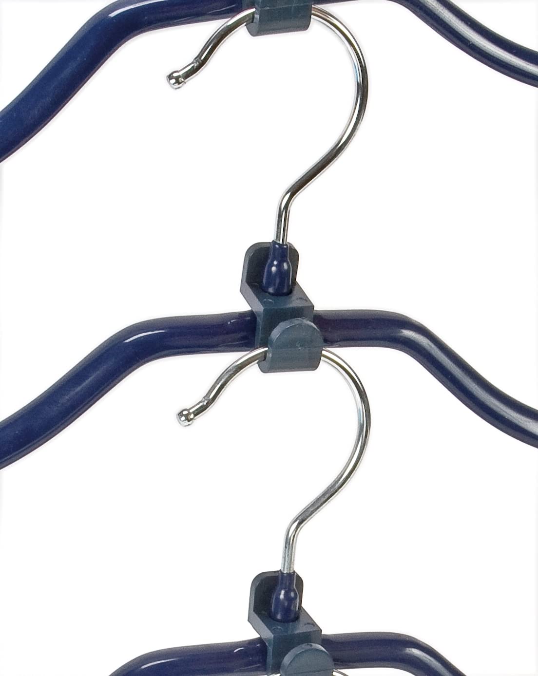 WENKO Set appendini Multi 4+4 - appendini, con rivestimento antiscivolo, unisciappendini, Metallo cromato, 42 x 19 x 1 cm, Argento lucido (Confezione da 2)
