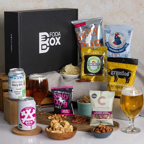 Beer and Pub Snacks Gift Hamper 2 Craft Beers 330ml & 7 Snacks