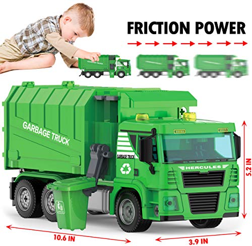 Garbage Truck Toy - 116 Pcs Friction Power Take Apart Toy Stem Toys W/ Drill, Push & Go Lights & Sounds, Sanitation Trash Trucks City Vehicle Playset For Kids Toddlers Boys Ages 3 4 5 6 7 8 Years Old #TOP5