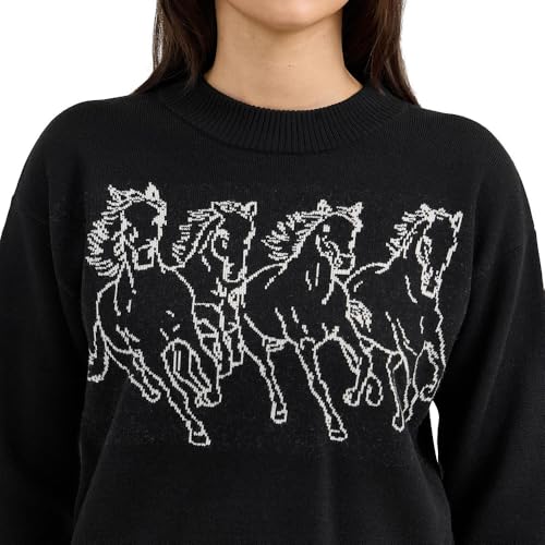 Wrangler Women's Black Sweater Crewneck2