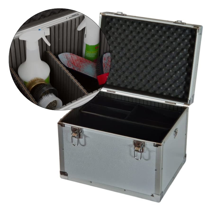 Caja de aseo para llevar todo el caso de aluminio Pony Riding Horse Tack contenedor de almacenamiento ecuestre veterinario mascota perro peluquero
