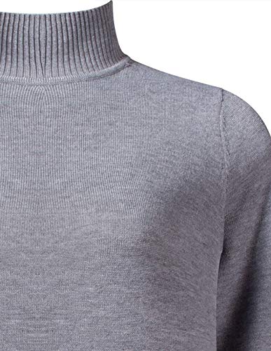 Suéter Básico em Tricô Gola Alta Manga Longa Seiki Feminino 830317-GG-Cinza