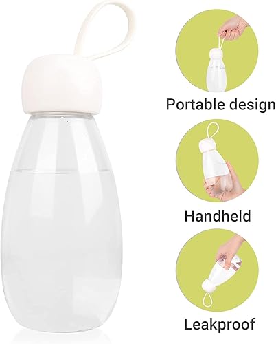 Miniatura 3 de emoi Botella de agua libre de BPA, 12 oz12.2 fl oz, bonita botella de agua con correa de transporte, ideal para niños, niñas, estudiantes, mujeres,